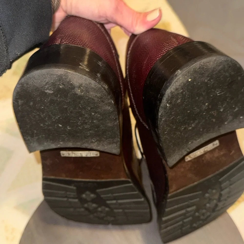 Dolce & Gabbana Burgundy Pebbled Leather Derby Shoes Vibram Sole Size 12 - Picture 7 of 8